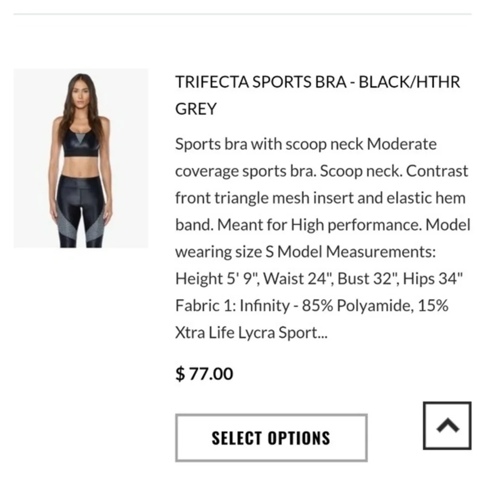 NWOT  BLACK KORAL‎ TRIFECTA VERSATALITY  SPORTS BRA